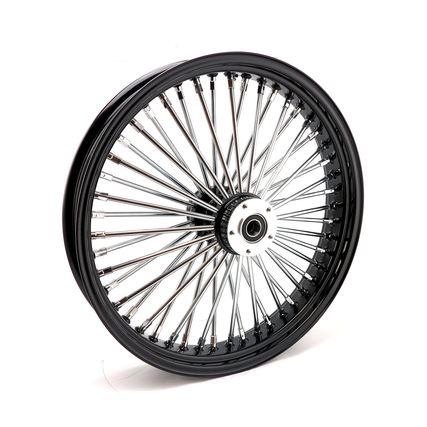 MCS radial 48 fat spoke front wheel 3.50 x 21 DF, Black, Gloss