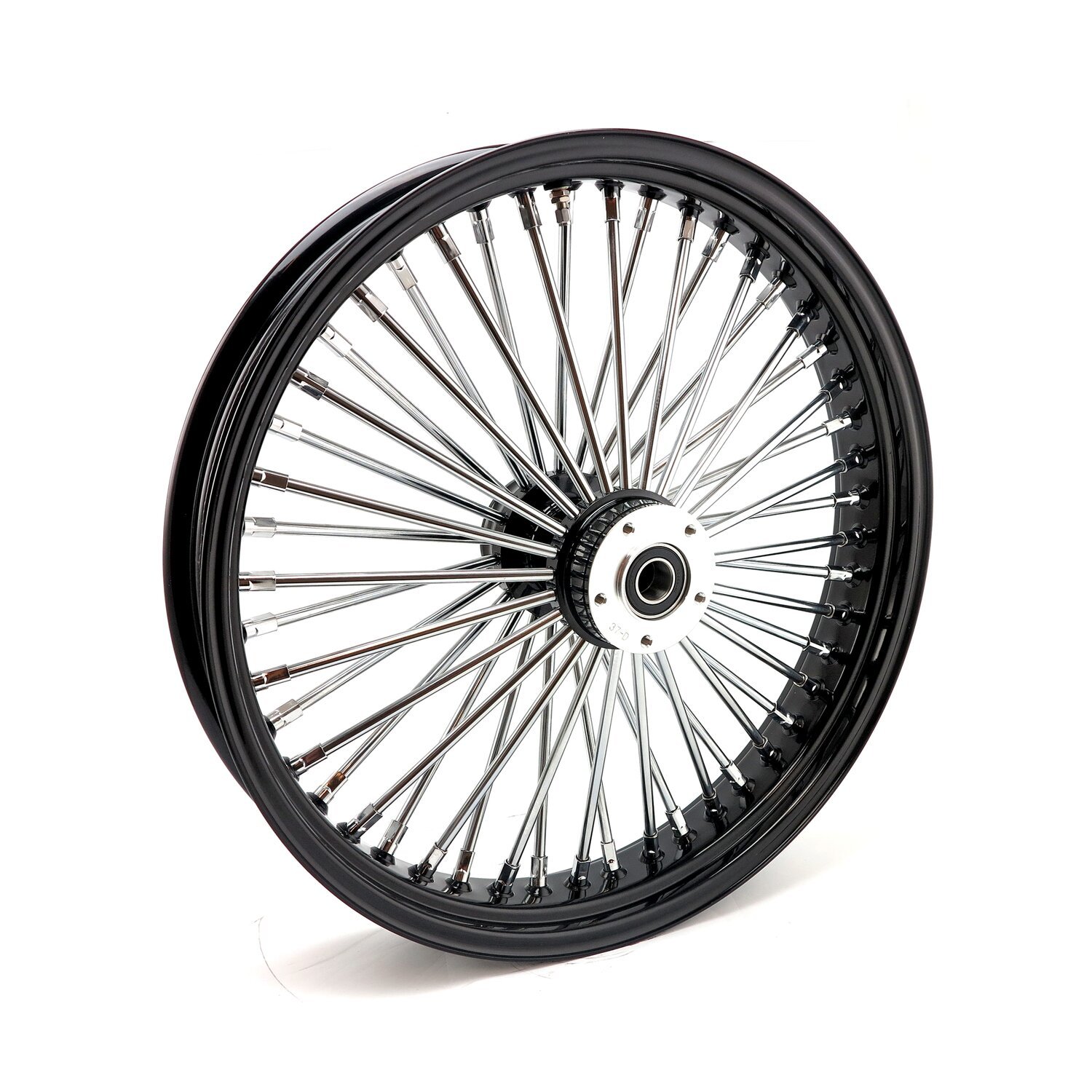 MCS radial 48 fat spoke front wheel 3.50 x 21 DF black, Gloss