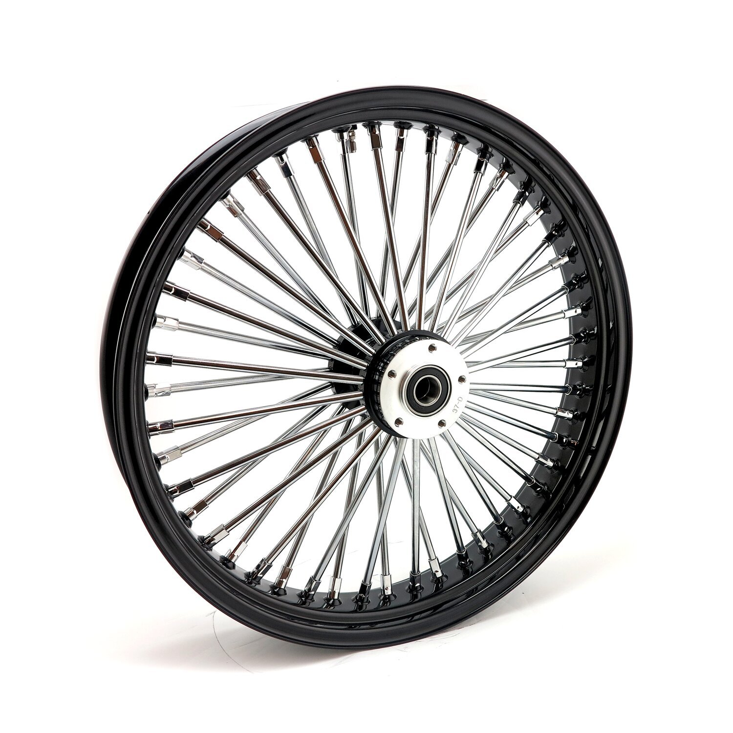 MCS radial 48 fat spoke front wheel 3.50 x 21 SF, Black, Gloss