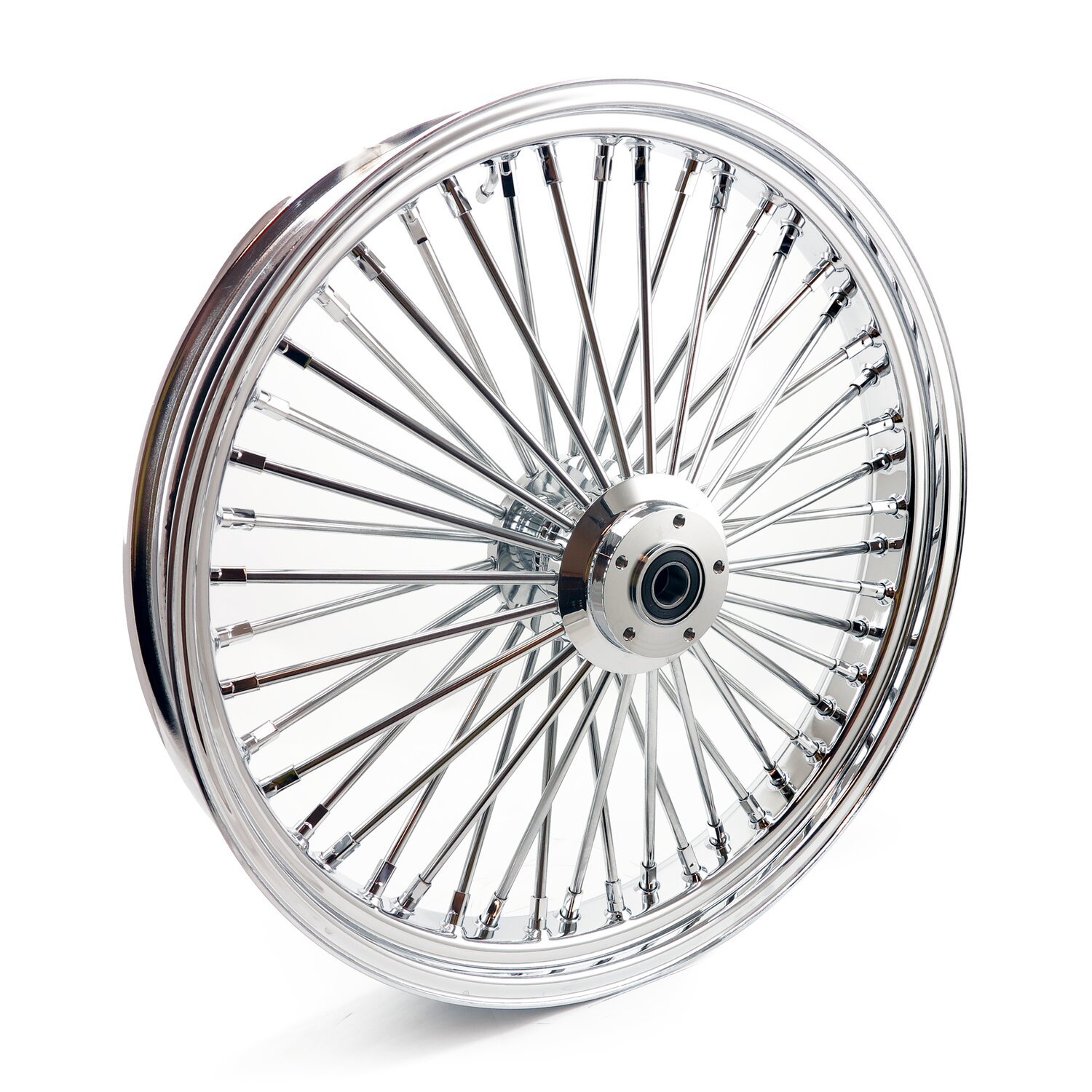 MCS radial 48 fat spoke front wheel 3.50 x 23 SF, Chrome