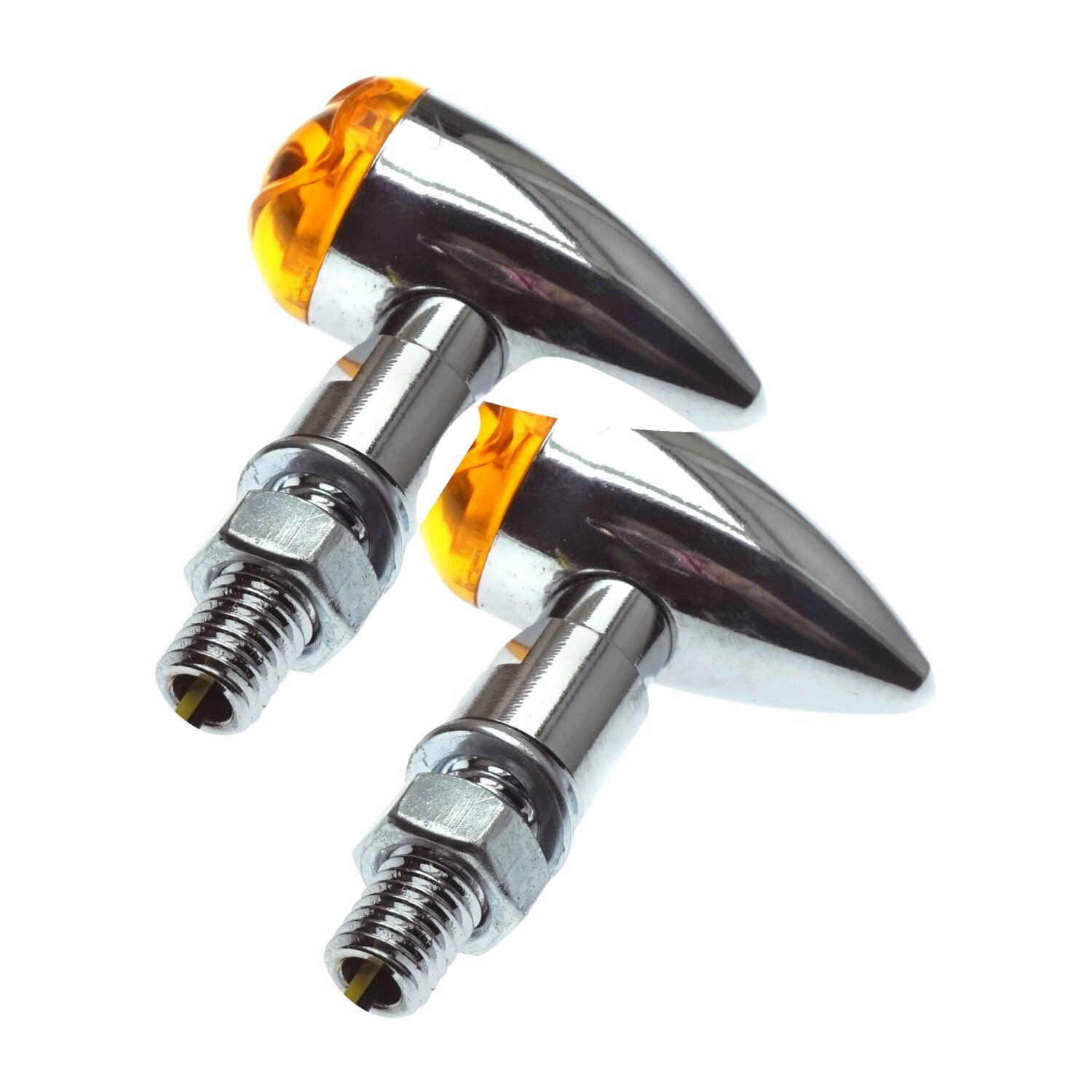 PB2 LED turn signals chrome, amber lens, Orange