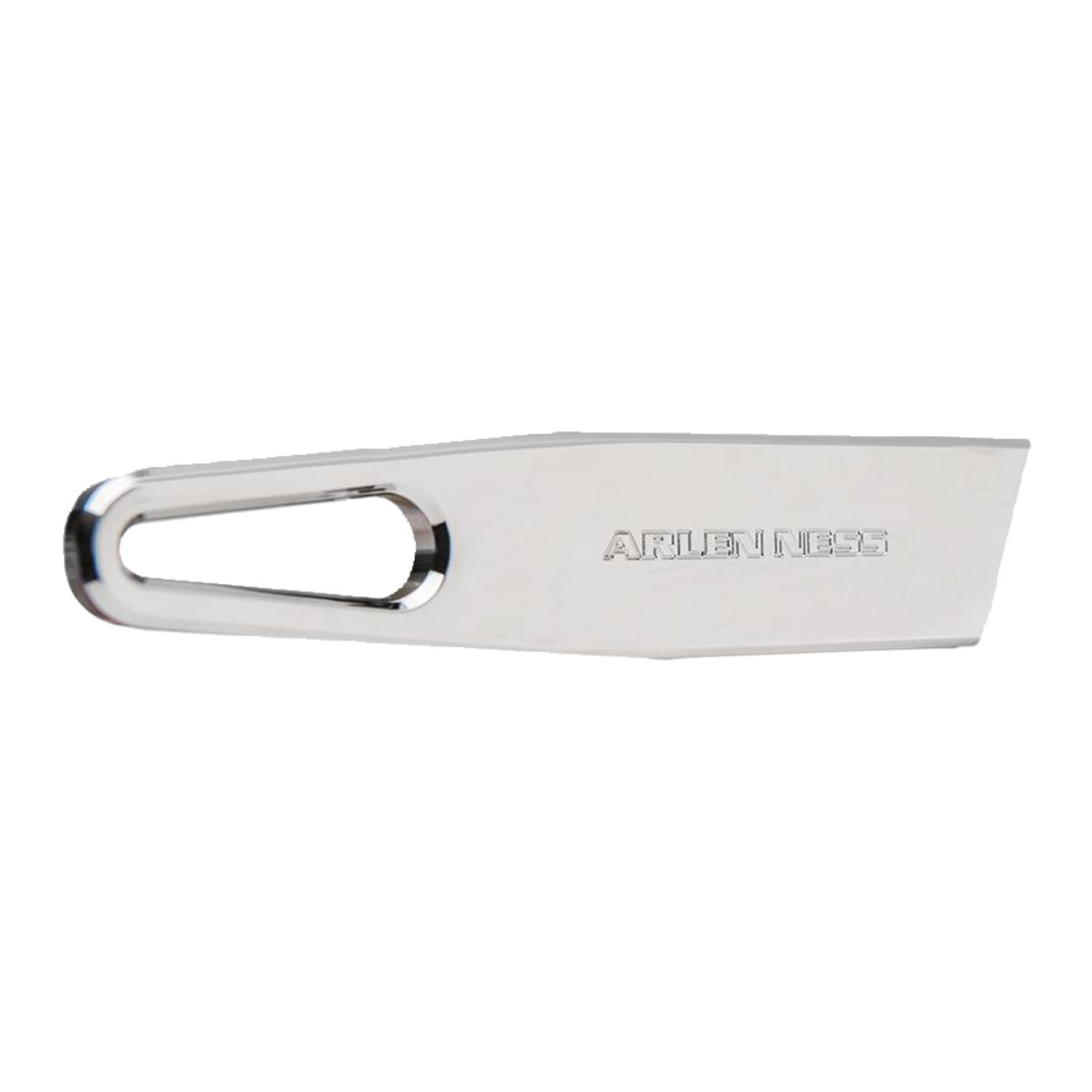 Arlen Ness, bagger kickstand tab extension, Silver, Chrome