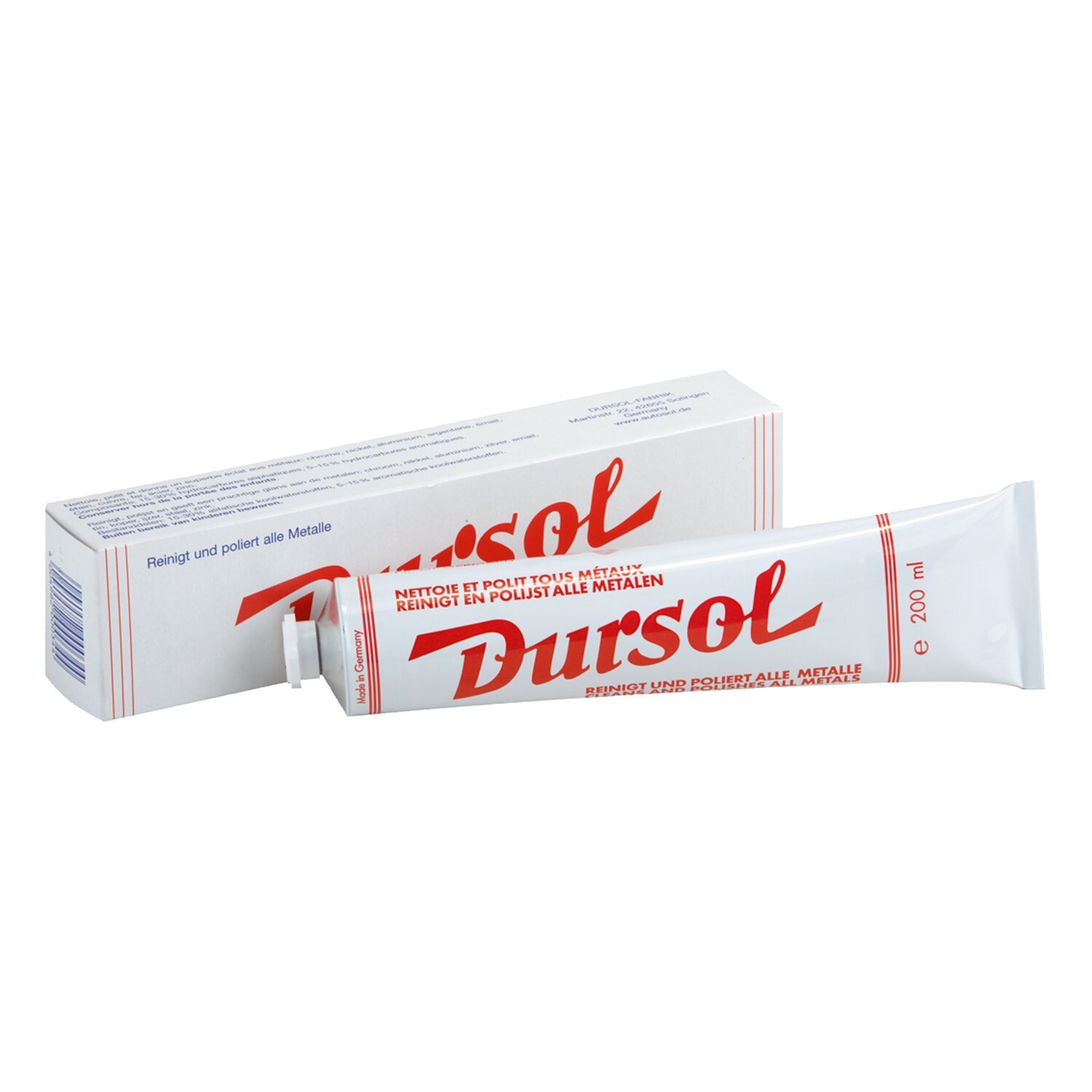 Dursol, Metal Polish. 200cc tube