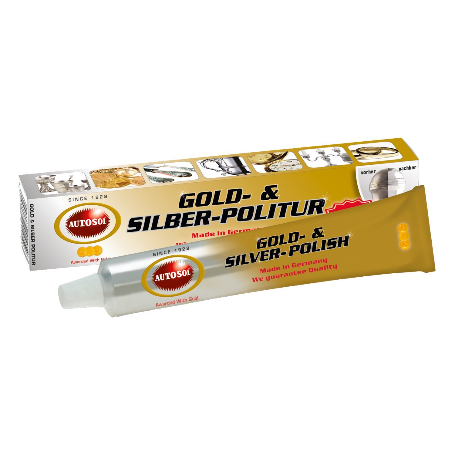 Autosol, Gold- & Silver Polish. Tube 75cc