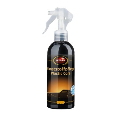 The deep-acting Plastic Care leaves an effective protective film, preventing embrittlement and renewed abrasion. It gives the surface a silk-matt shine. 

Note: See 598070 for Autosol Plastic Cleaner.