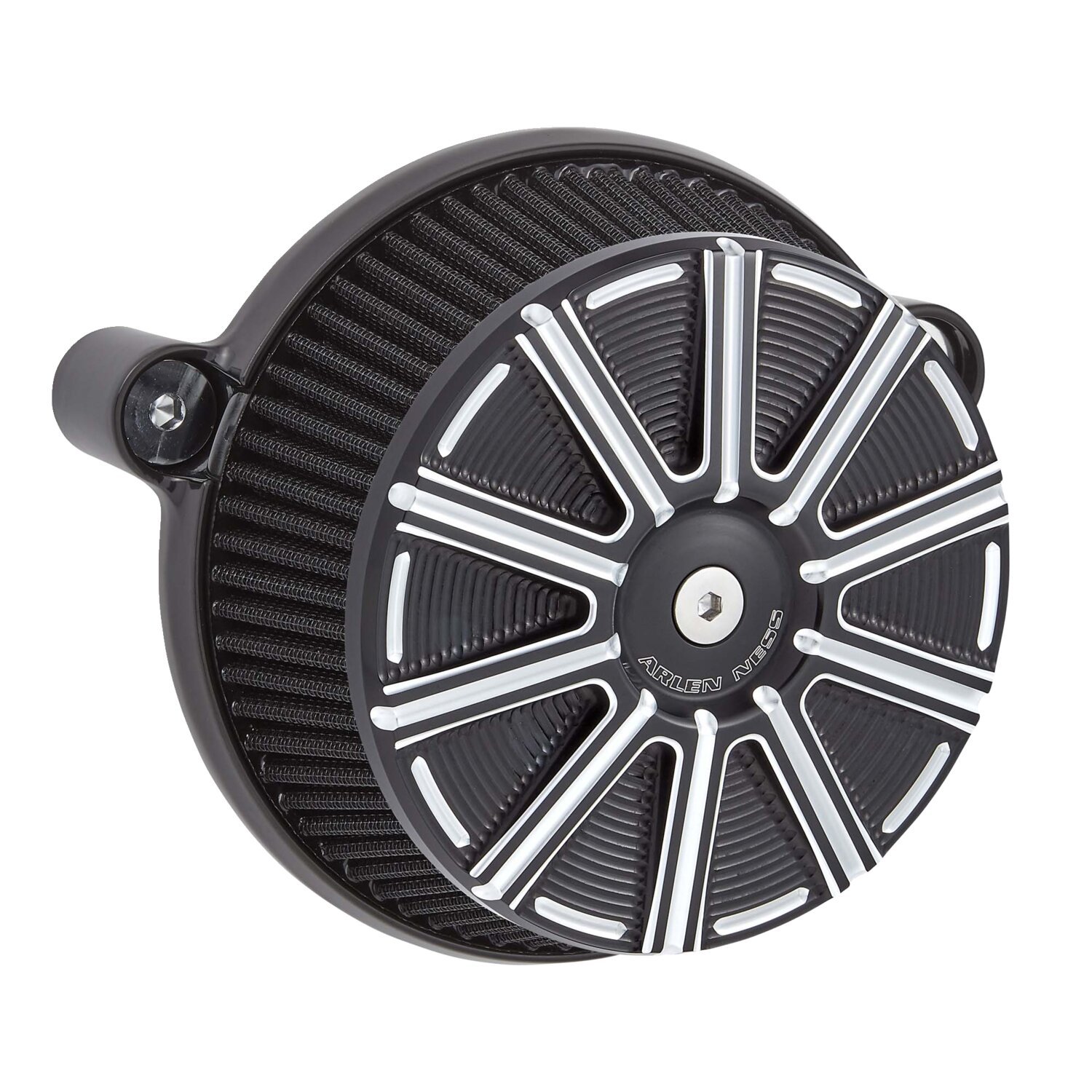 Arlen Ness, Stage 1 Big Sucker air cleaner kit. 10-Gauge B, storm grey black tracker, Matte
