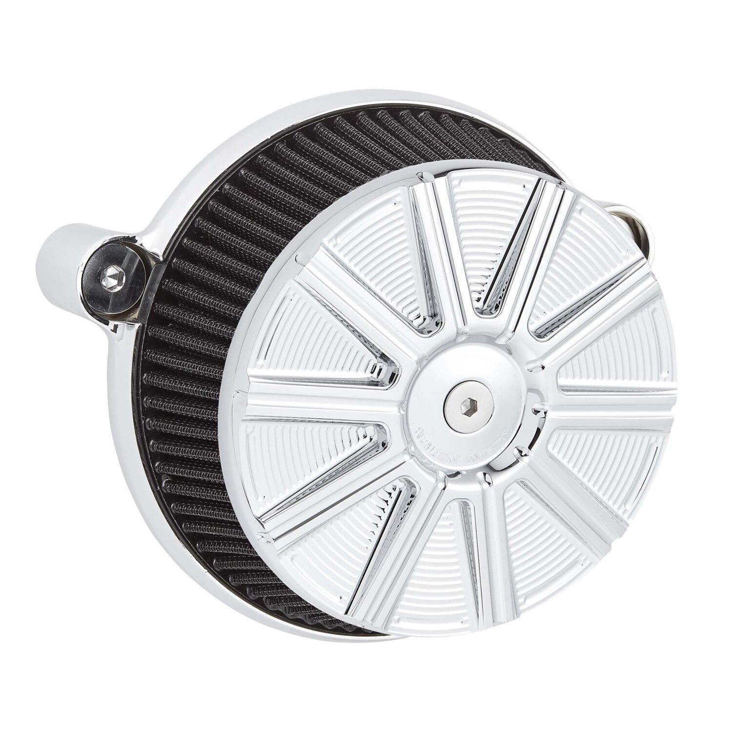 Arlen Ness, Stage 1 Big Sucker air cleaner kit. 10-Gauge chr, Black, Chrome