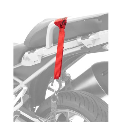 Used with motorcycle tie-downs. Allows creating an attachment point for a tie-down hook virtually anywhere on the bike. Loops are made from strong 30mm wide polypropene material and are 40cm long. Net weight 40 grams. Maximum payload 450daN.
Includes: 
2x Loops Essential