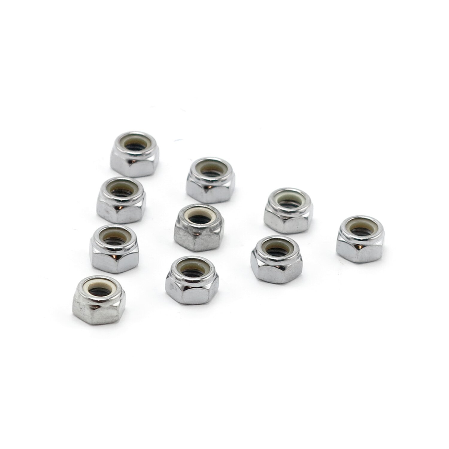 Colony M4 x 0.70 Nylon insert lock nuts, Chrome