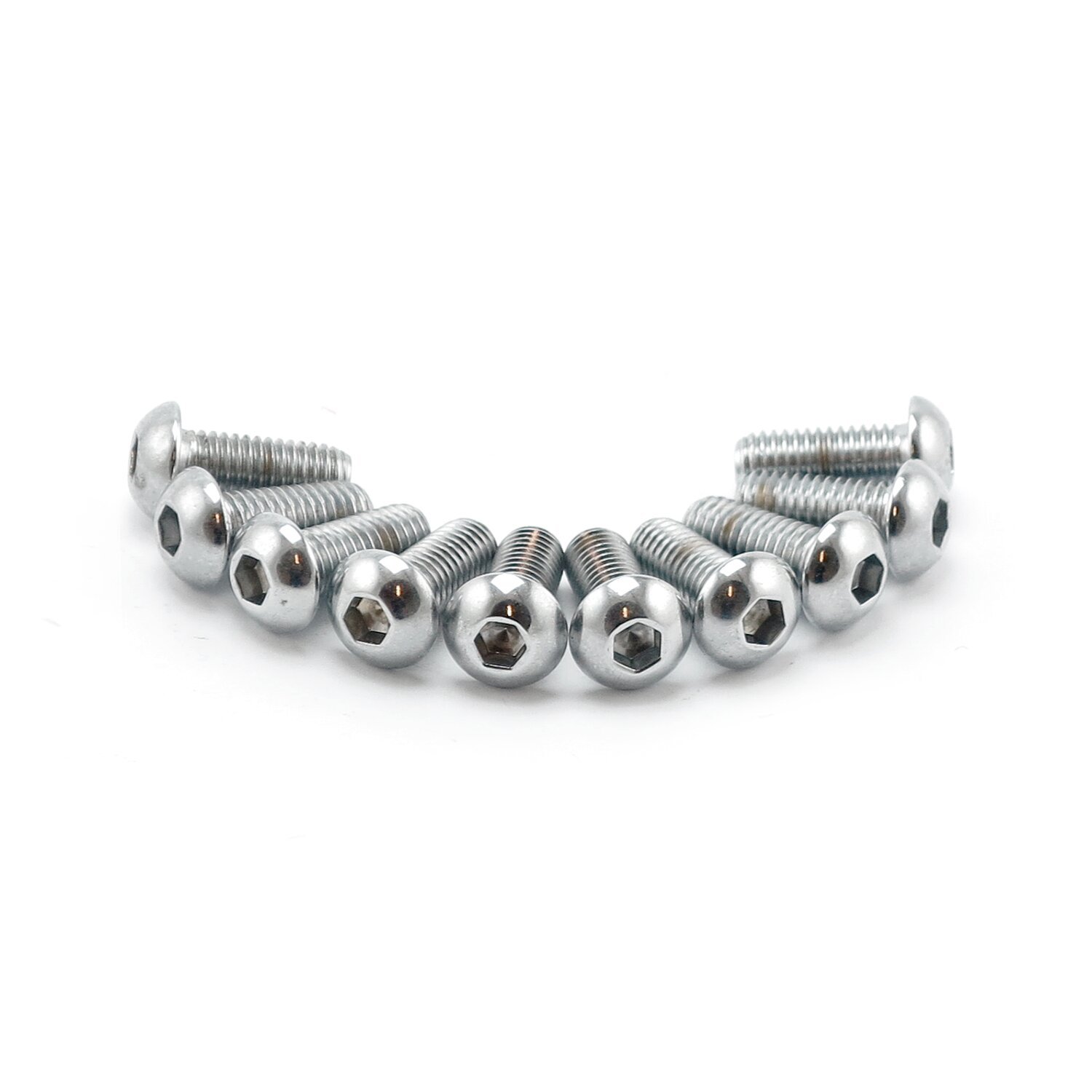 Colony 6mm x 50mm button head allen bolts, Silver, Chrome