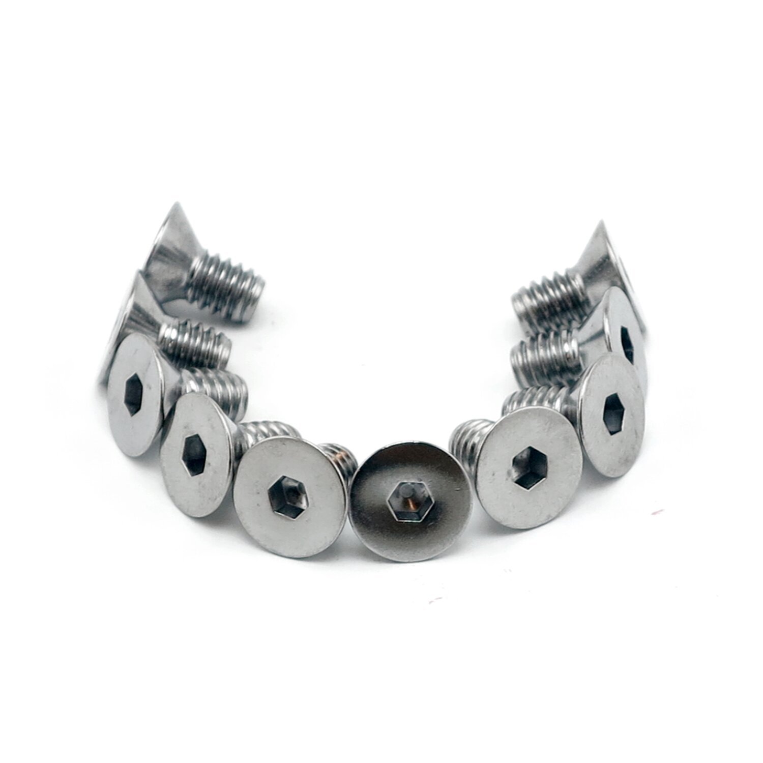 Colony 1/2-20 x 3 flat head allen bolts, Silver, Chrome
