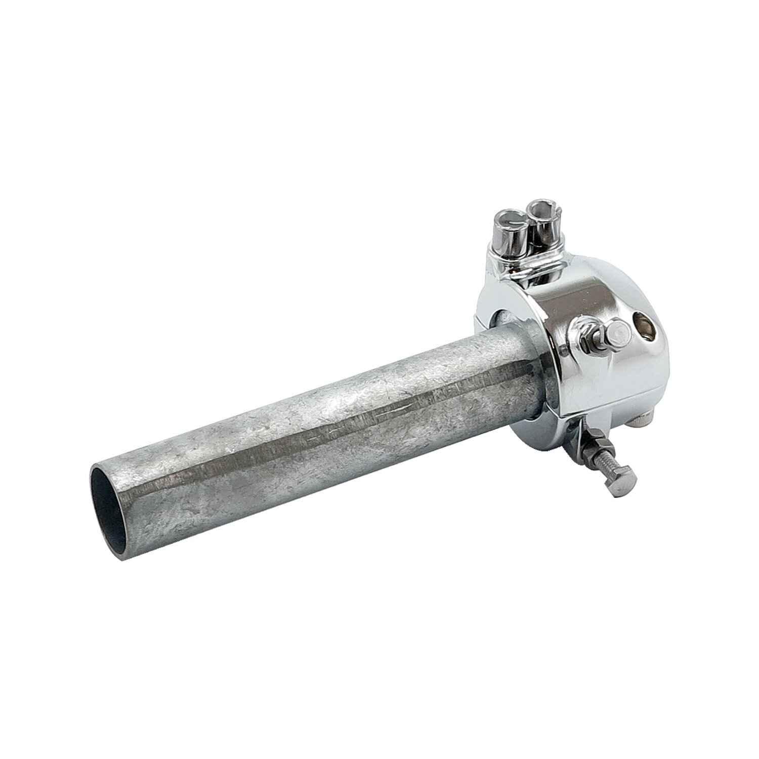Universal metal throttle grip 7/8"/22mm handlebars, Silver, Chrome