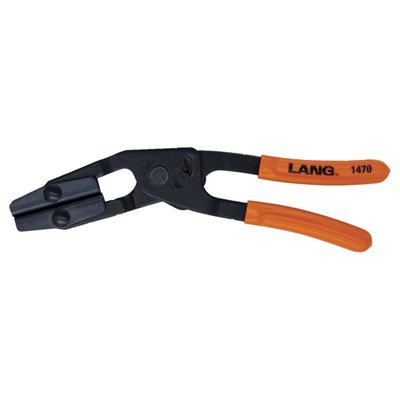 Medium size. Used to pinch-off oil, fuel, vacuum radiator and other hoses as long as they are flexible. Professional quality. The patent pending narrow angled head is designed for best access in confined spaces. Plier comes with a self-locking mechanism that will hold the hose firmly. To unlock, simply pull plier handles apart. 

Note: See 599160 3-piece set that includes small, medium and large pinch off pliers.