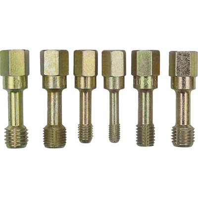 For internal threads. Incl. M6-1.00, M8-1.25, M10-1.50, M12-1.25, M12-1.50, M12-1.75. Used to restore damaged internal threads. This are special threaded restoring taps that ensure a good result and they are safer in restoring threads than using regular thread cutting taps and dies. Regular cutters are sharper and can easily further damage existing threads. Packed in a re-usable clamshell package. USA made. 

Note: Not suitable for cutting new threads.