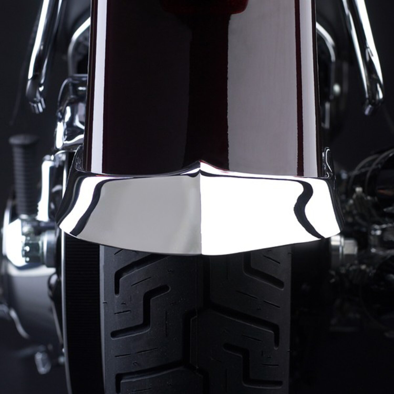 National Cycle, cast rear fender tip. Chrome, Silver