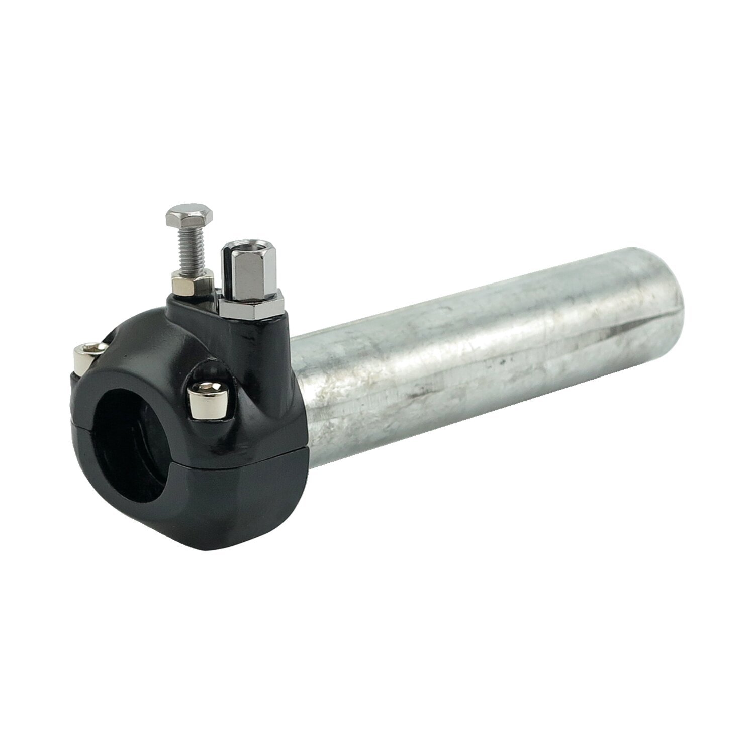 Universal metal throttle grip 7/8" handlebars, Black, Gloss