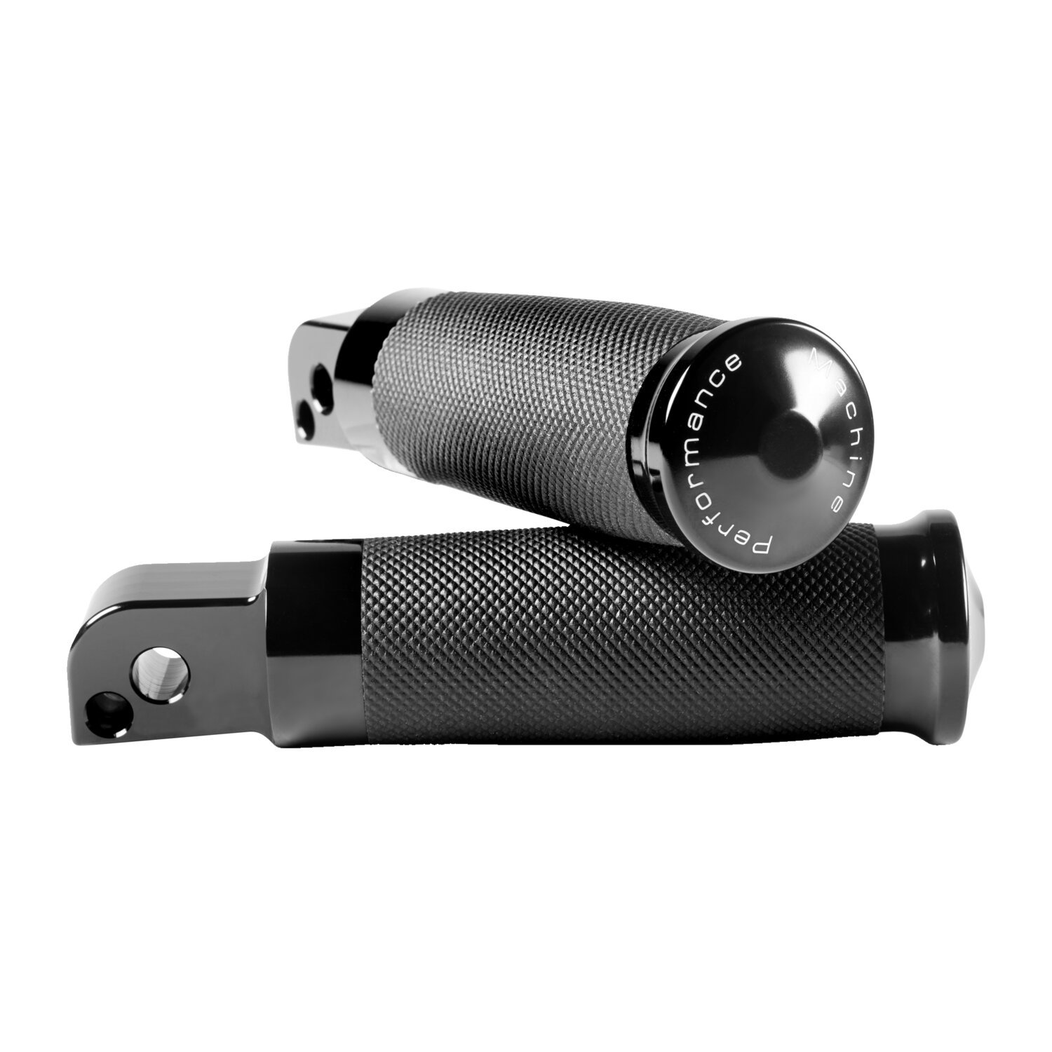 Performance Machine, Contour passenger footpegs, Black, Polished