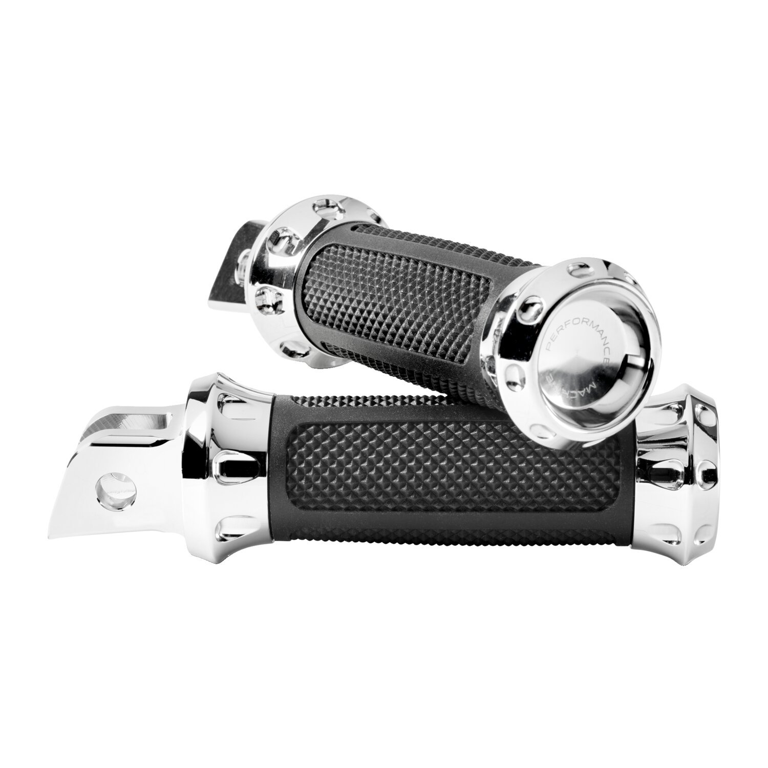 Performance Machine, Overdrive rider foot pegs, Silver, Chrome