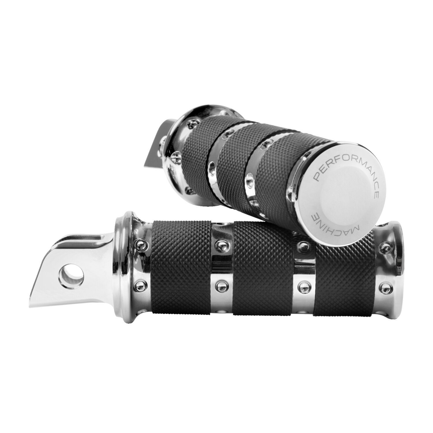 Performance Machine, XLS rider foot pegs, Silver, Chrome