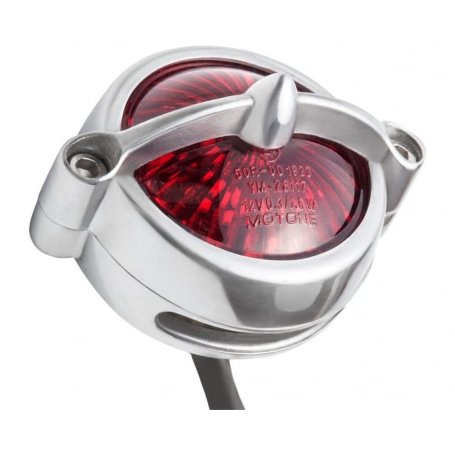 Motone, Bel Air LED taillight. Polished, no bracket. ECE