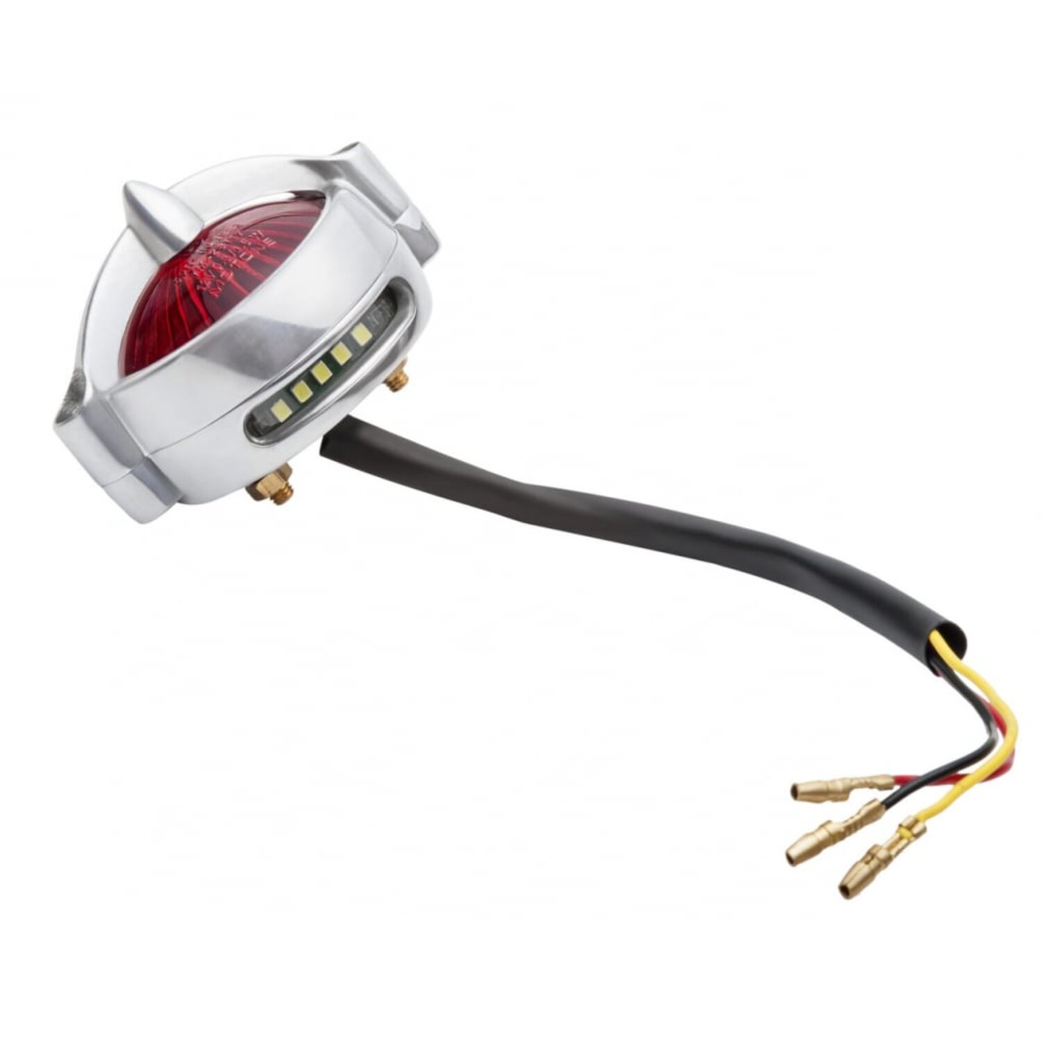Motone, Bel Air LED taillight. Polished, no bracket. ECE