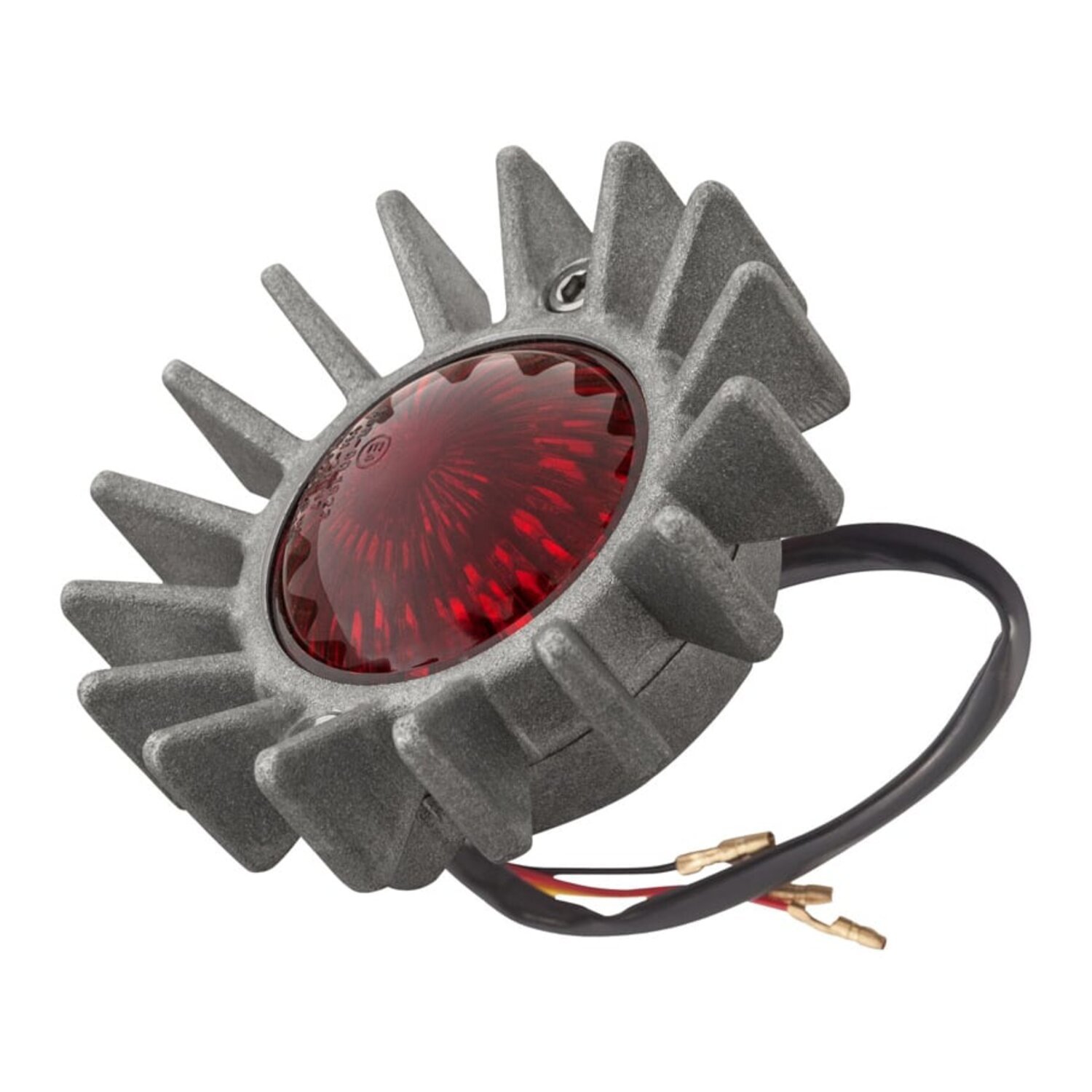 Motone, Big Fin LED taillight. Shot blast, no bracket. ECE