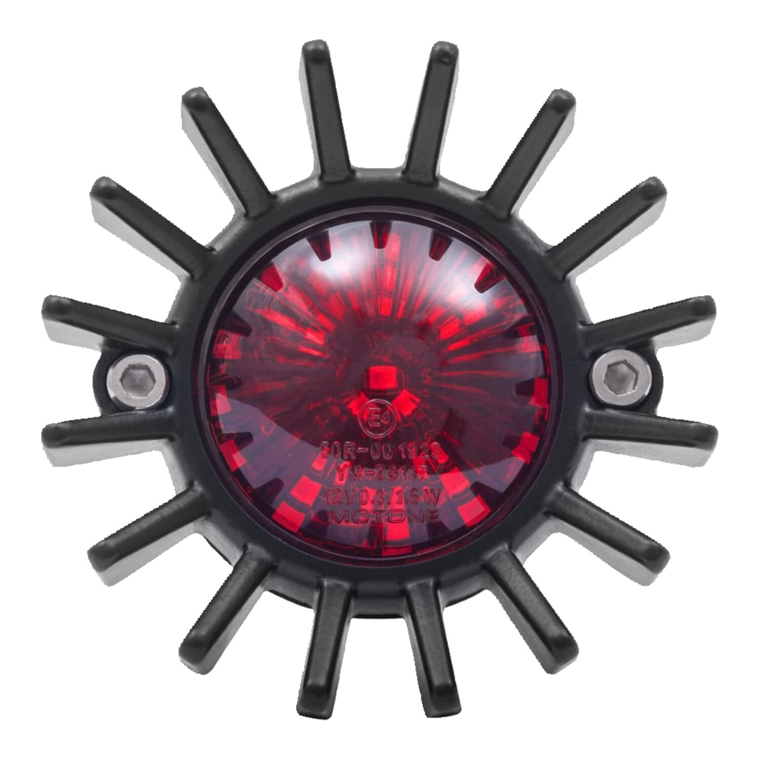 Motone, Big Fin LED taillight. Black, no bracket. ECE
