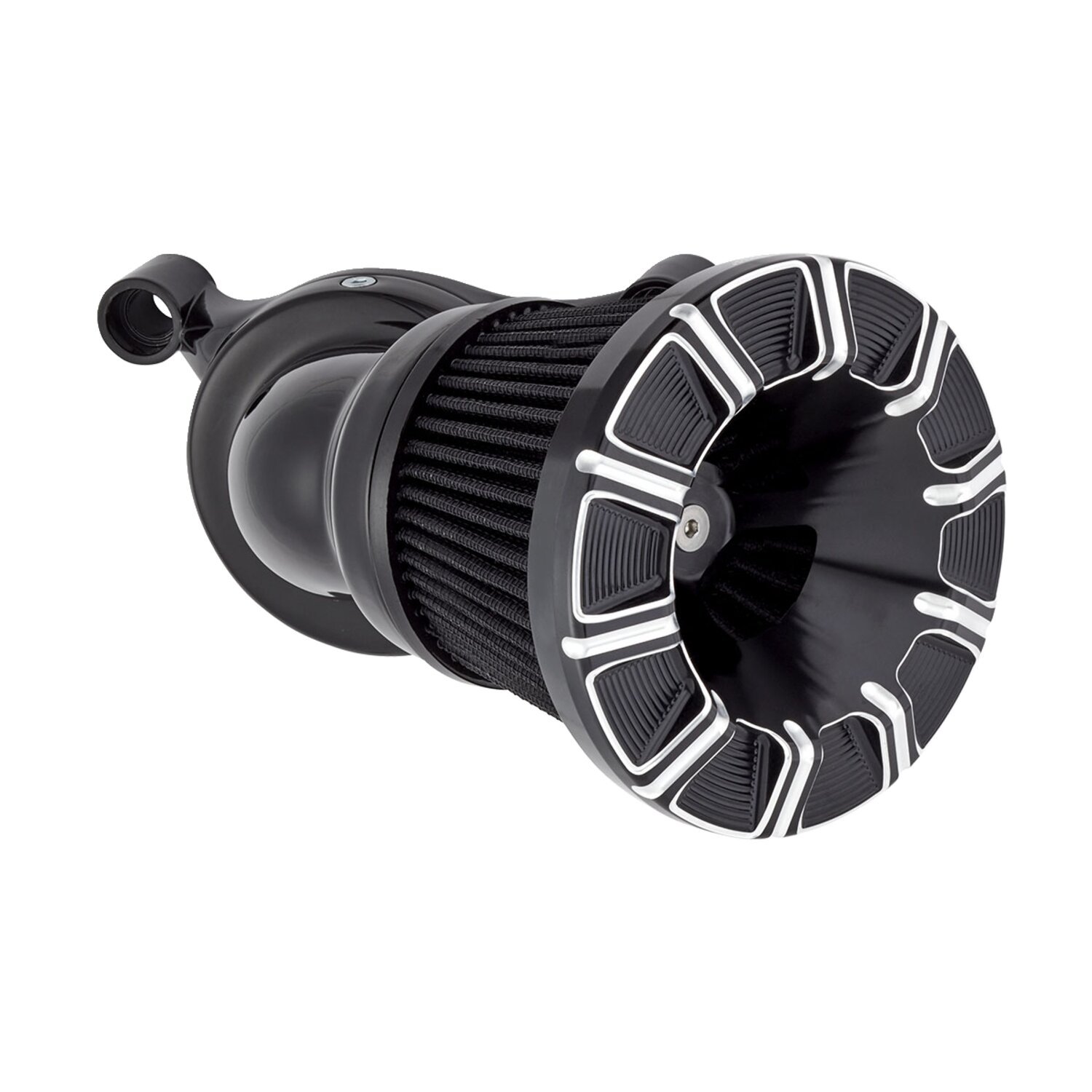Arlen Ness, 10-Gauge Velocity 65°/90° air cleaner cover. Blk, Black, Contrast Cut