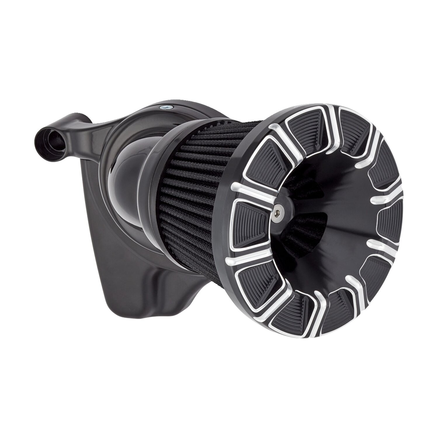 Arlen Ness, 10-Gauge Velocity 65°/90° air cleaner cover. Blk, Black, Contrast Cut