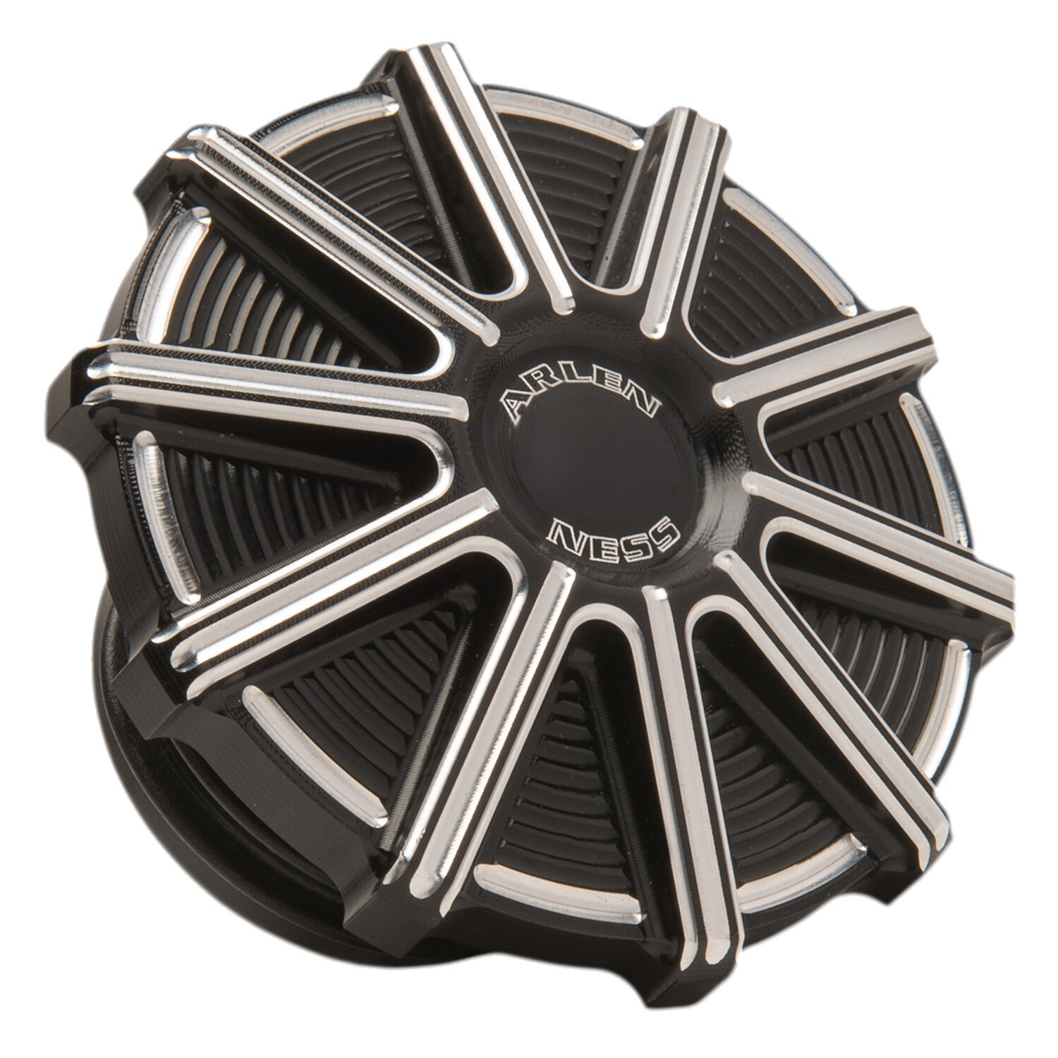 Arlen Ness, gas cap 10-Gauge. CC, Black, Contrast Cut