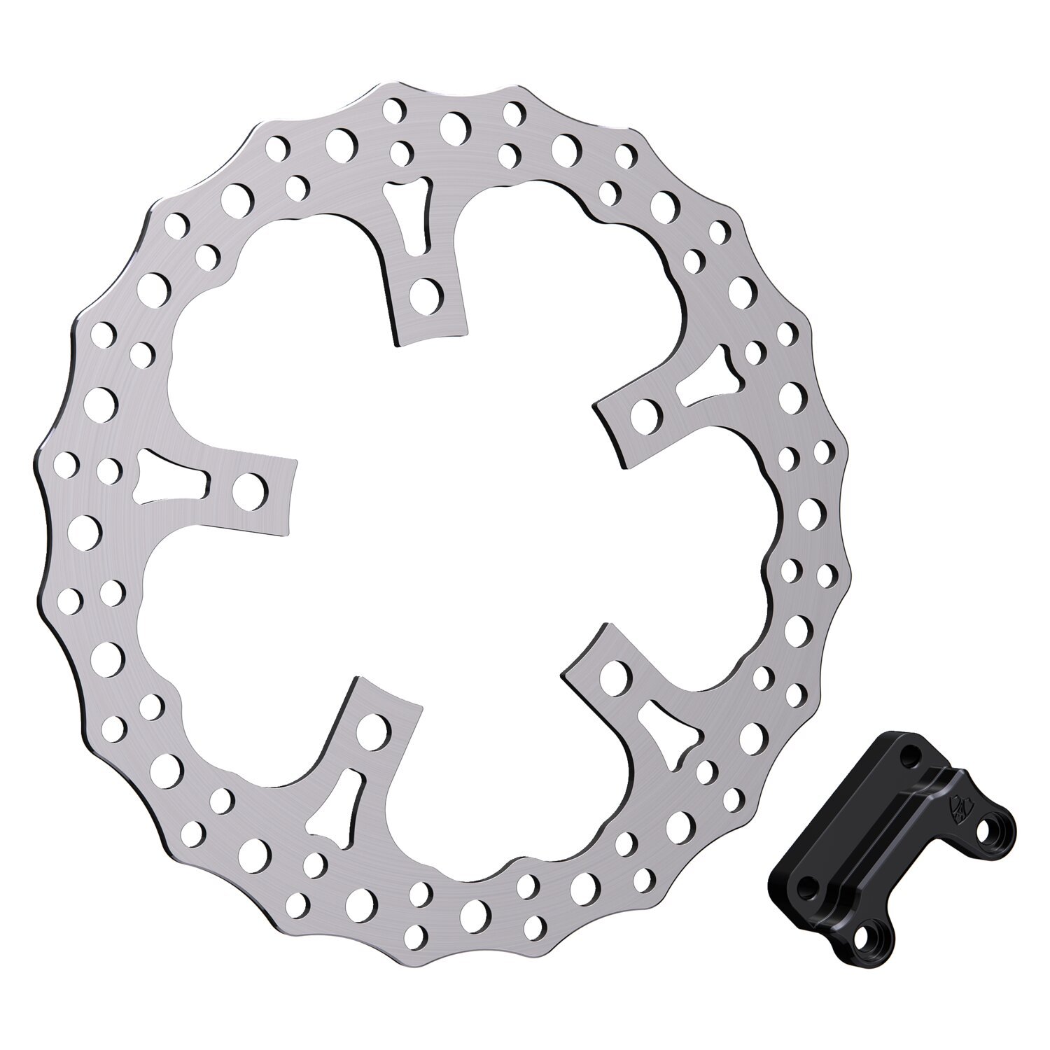 Arlen Ness, 13" Jagged spoke mount rotor kit. Right front