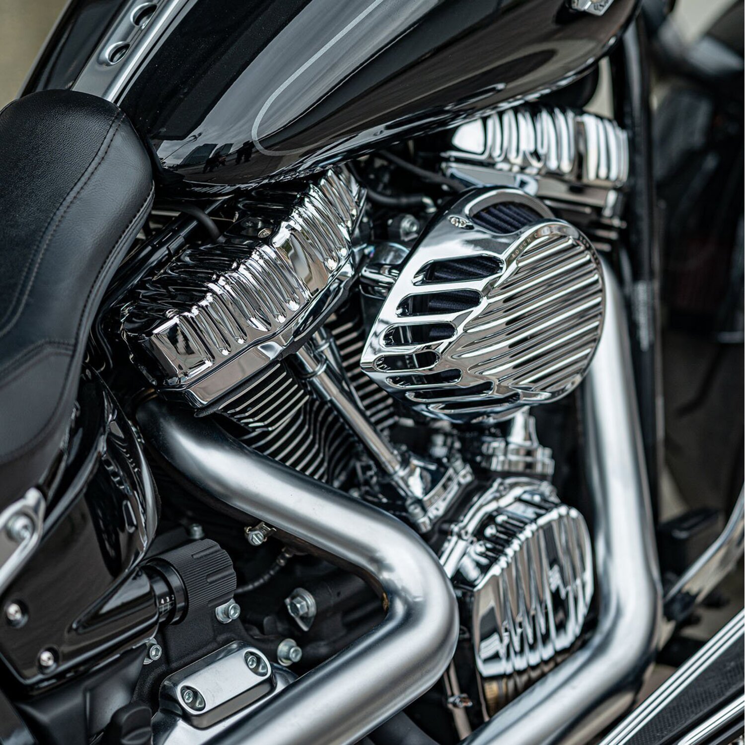 Rough Crafts, custom rocker covers, White, Chrome
