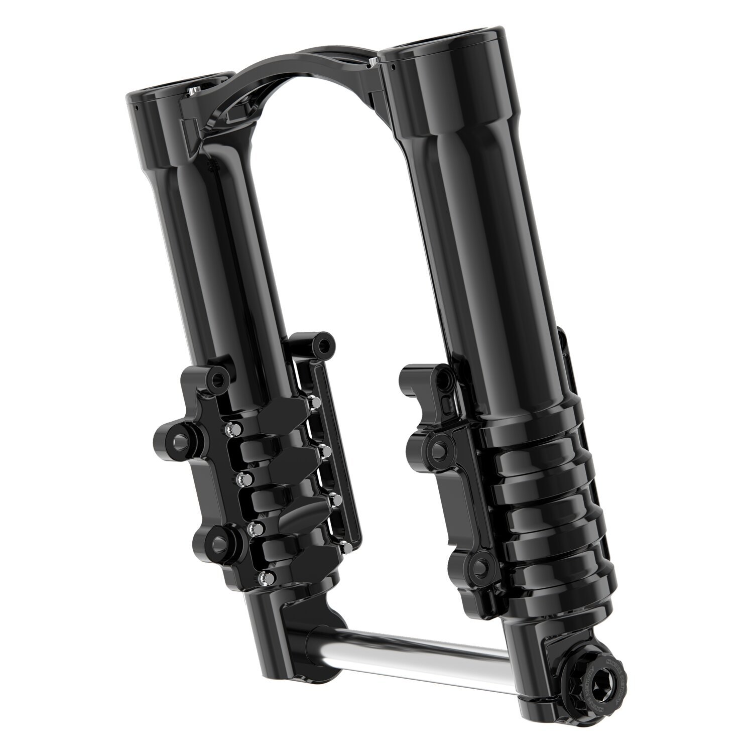 Arlen Ness, Method No Flex lower fork legs. OEM, Black, Gloss