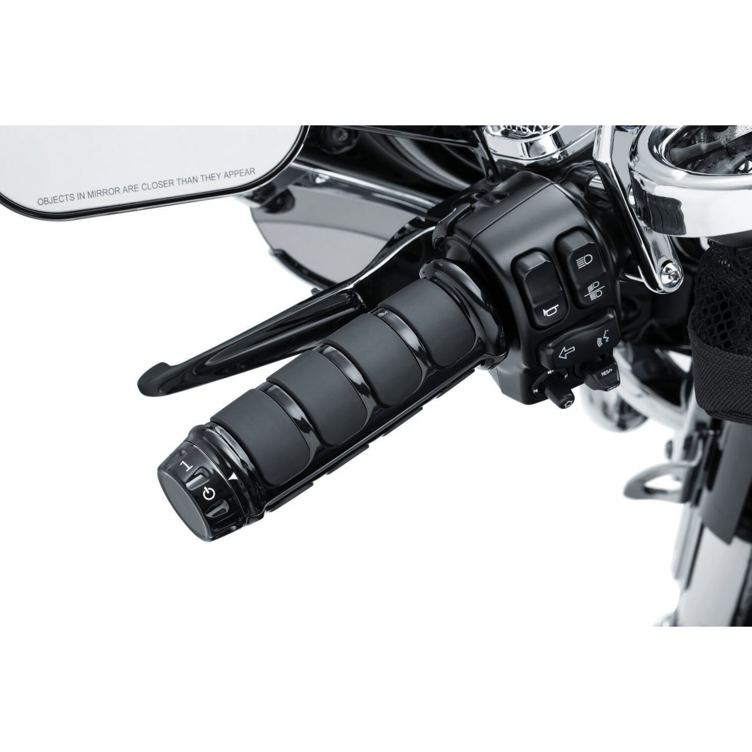 Kuryakyn, ISO grip covers for oem heated grips, Black, Gloss