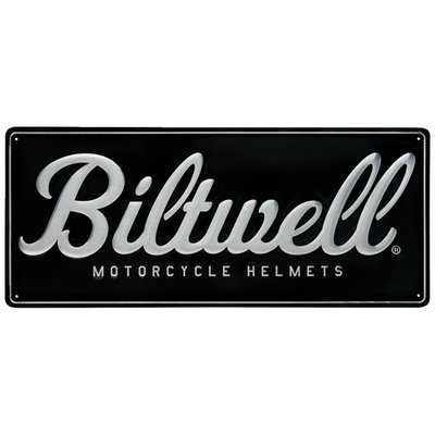 In 50 years one of these made in USA stamped aluminum Biltwell shop signs might sell for 5,000 bucks on season 75 of "American Pickers." Until that day comes, you can buy one for less than the price of two large Costco pizzas. Stamped construction with screenprinted graphics. 