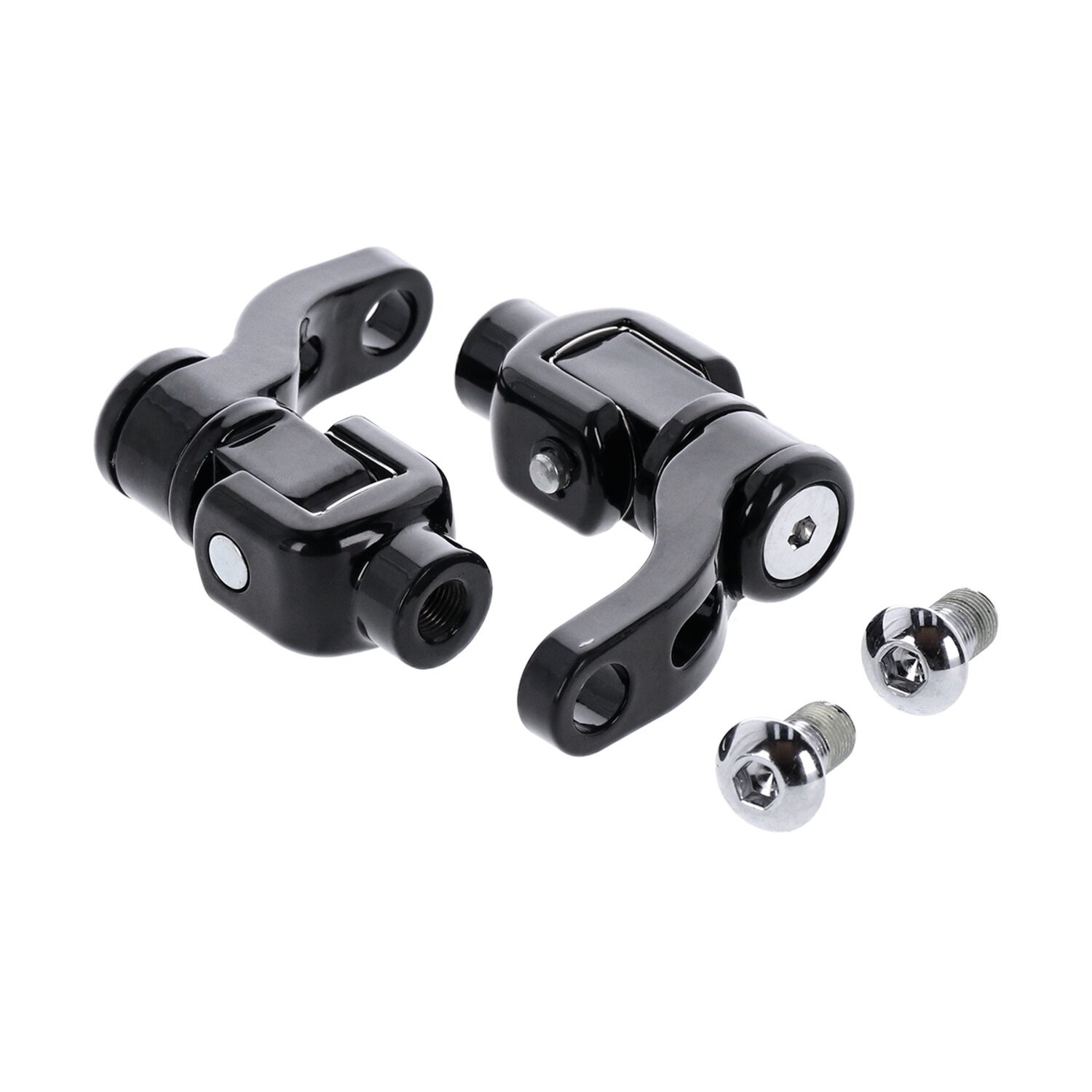 M8 Softail passenger footpeg mount kit, 360° adj, Black