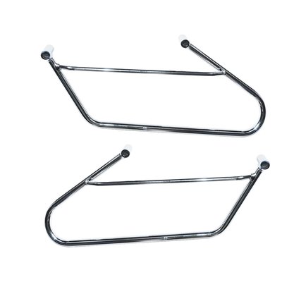 Mounting brackets for Longride saddlebags. Will fit the Longride Heritage Click-on saddlebags and the Longride model specific Iparex & leather saddlebags. Approximate distance between mounting points: 237 mm. 
Note: Is not suitable for click-on system. Only for universal applications.
