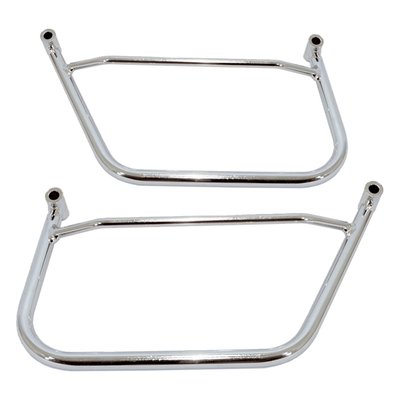 Mounting brackets for Longride saddlebags. Will fit the Longride Heritage Click-on saddlebags and the Longride model specific Iparex & leather saddlebags. Approximate distance between mounting points: 264 mm. 
Note: Is not suitable for click-on system. Only for universal applications.