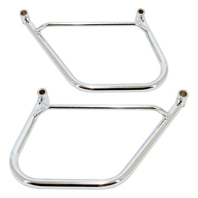 Mounting brackets for Longride saddlebags. Will fit the Longride Heritage Click-on saddlebags and the Longride model specific Iparex & leather saddlebags. Approximate distance between mounting points: 208 mm. 
Note: Is not suitable for click-on system. Only for universal applications.
