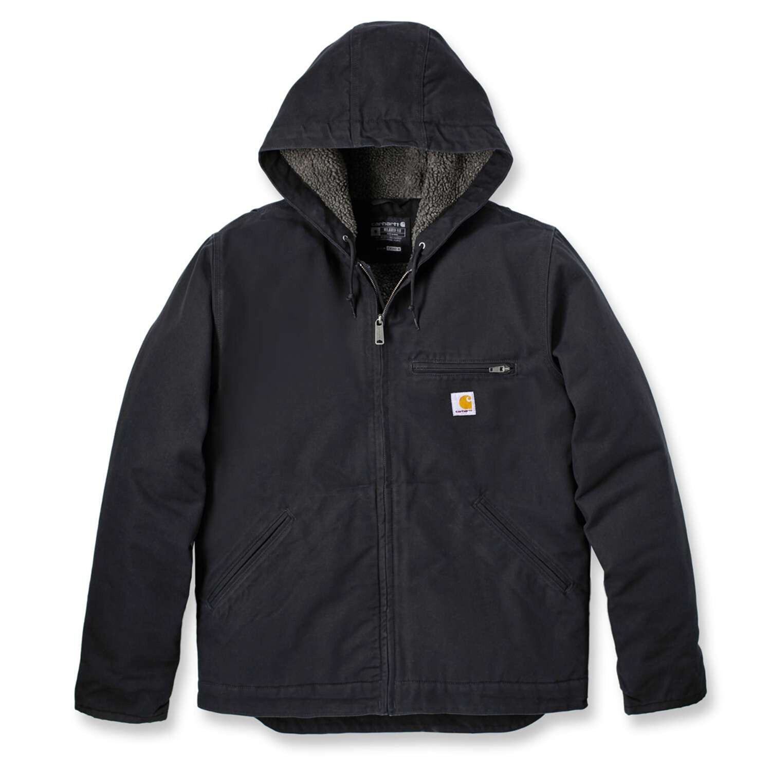 Carhartt Washed duck lined jacket, Black, 2XL
