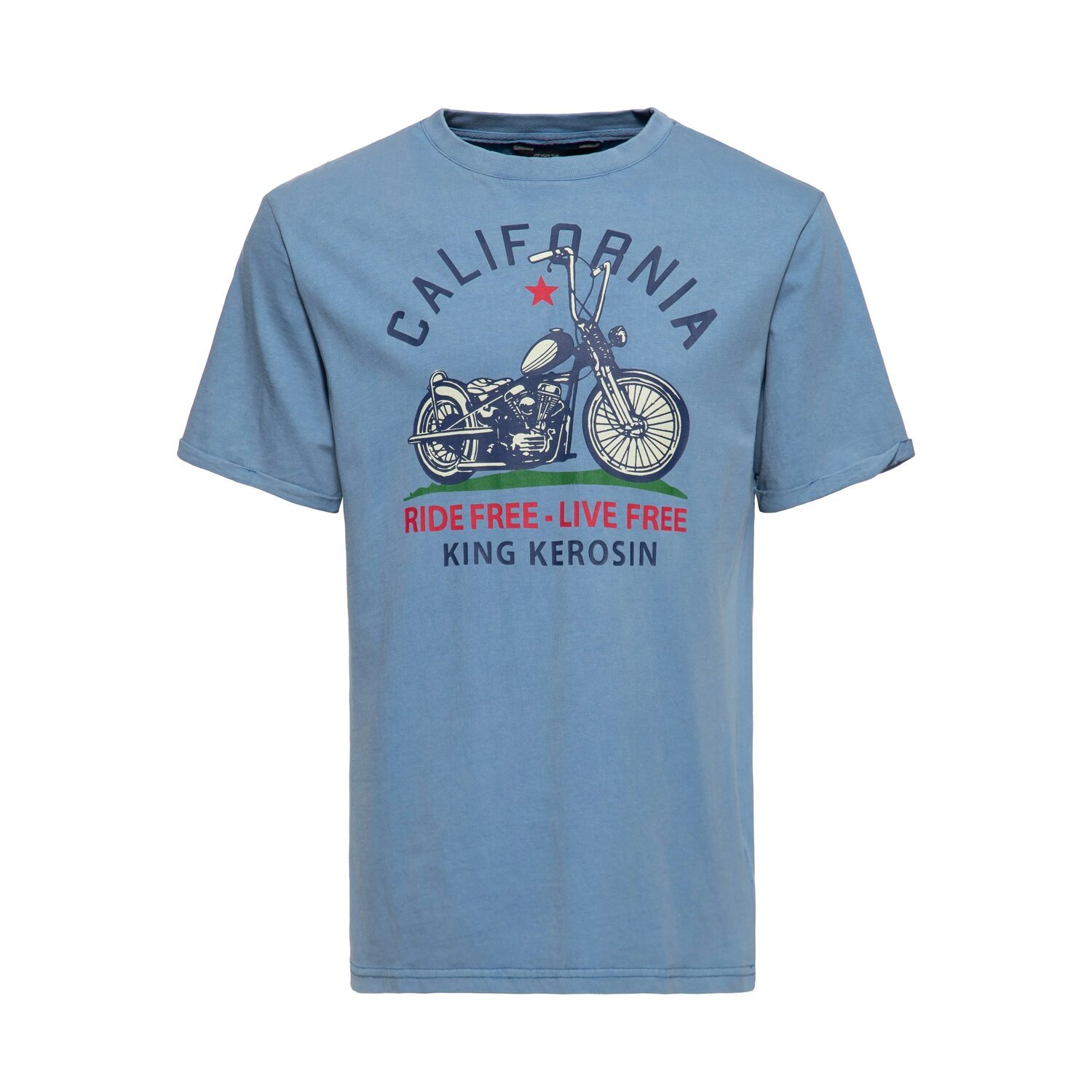 King Kerosin California t-shirt, smoke, Blue, S