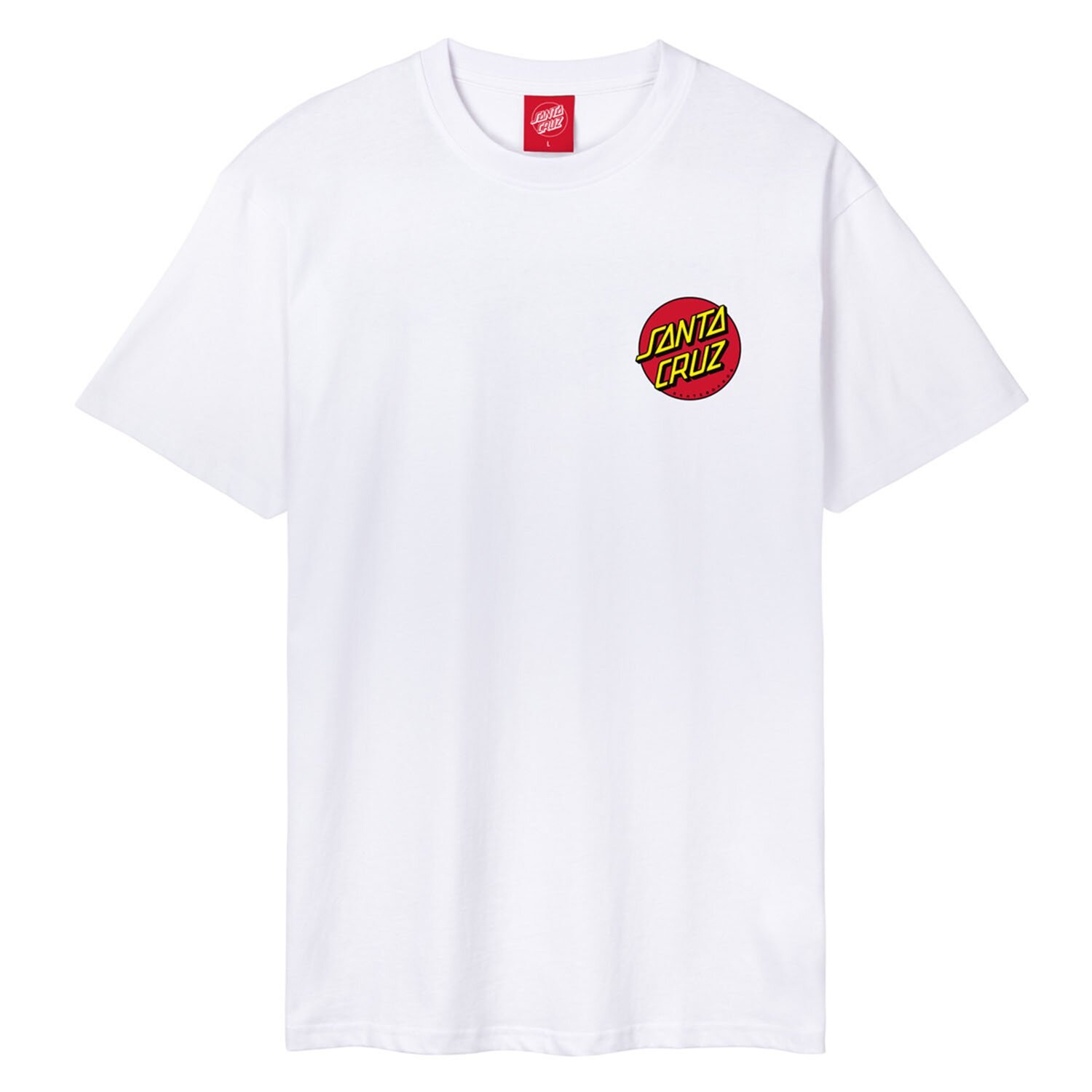 L — Santa Cruz Dot Chest t-shirt white, L