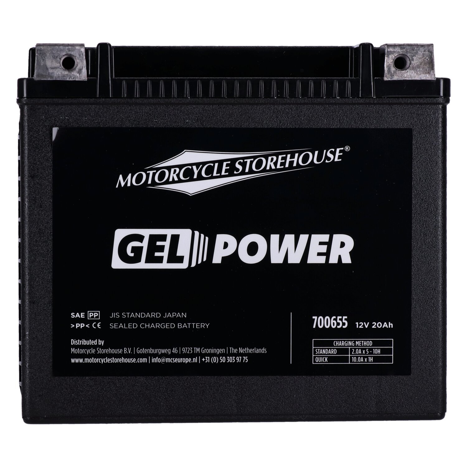 MCS, Nano Series sealed GEL battery. 12V, 20Ah, 360CCA, Black