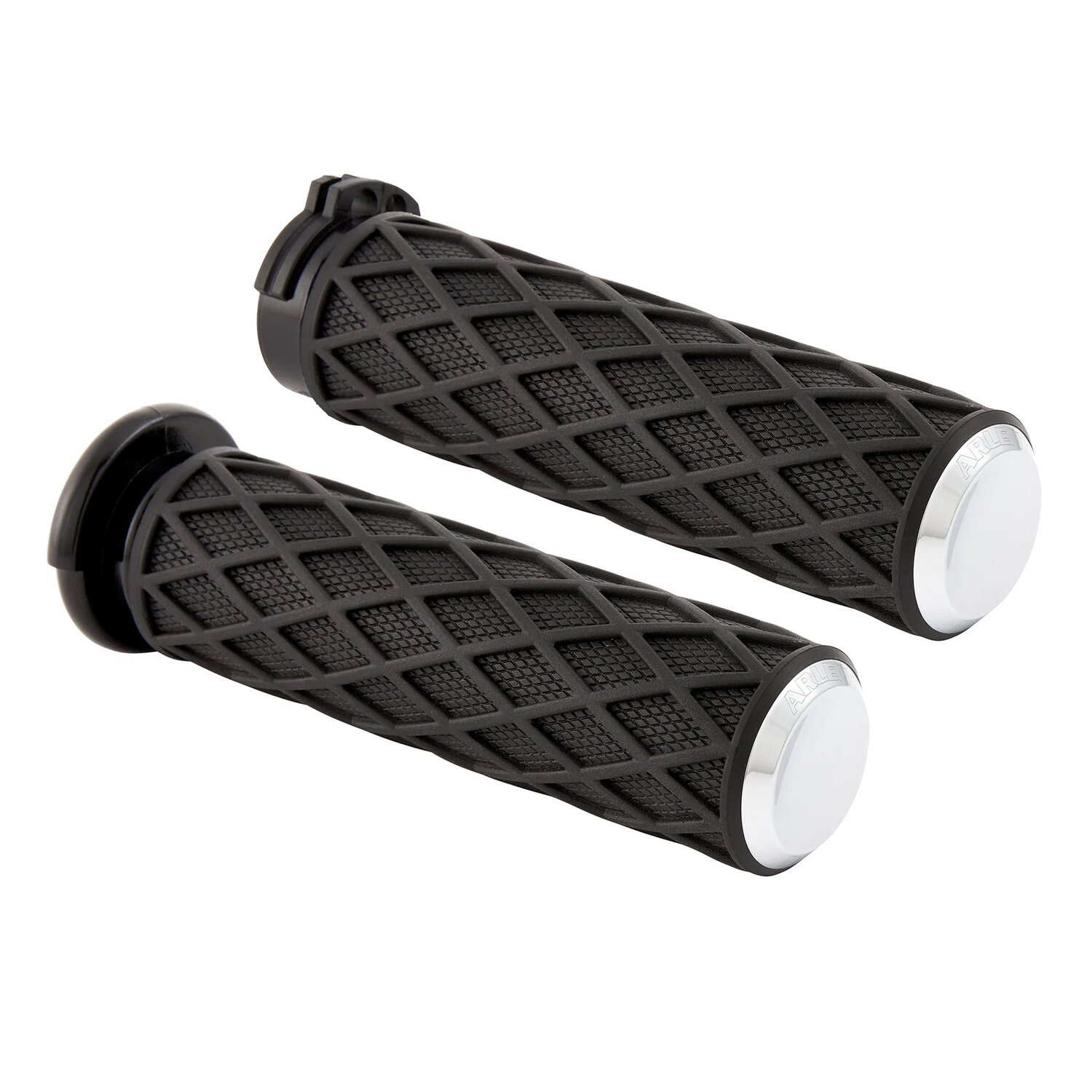 Arlen Ness, Diamond Handlebar Grip Set, Silver