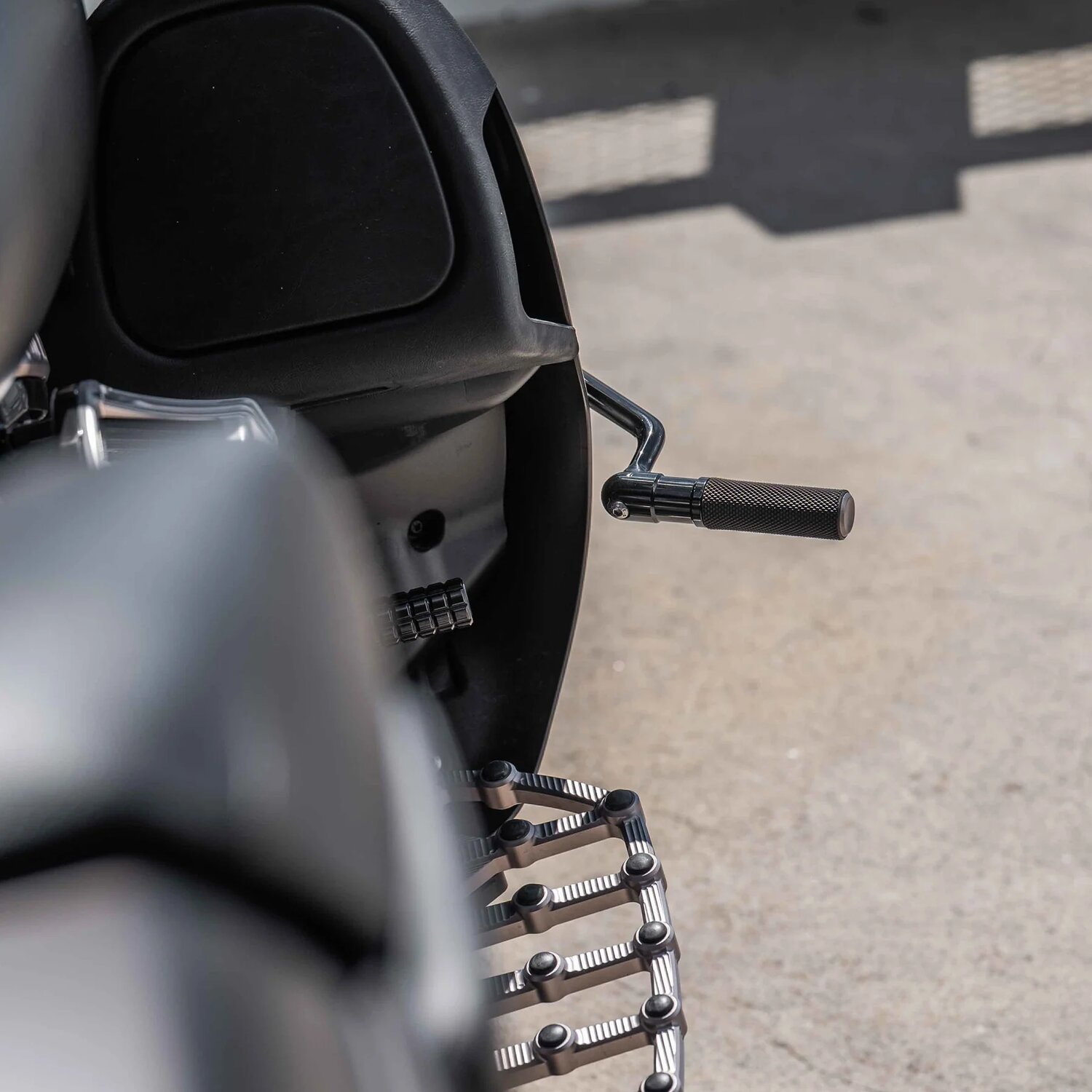 Arlen Ness, forged highway peg mounts. With pegs, Black