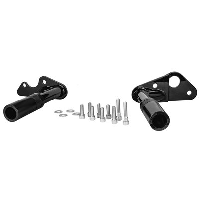 Rear crash bar kit only, with Delrin sliders.
High quality steel engine guard with a durable black powder coated finish. Comes with protective Delrin sliders. Includes installation hardware.
- TIG welded
- Black powder coat finish
- 7 gauge mild steel mount/gussets
- Replaceable Delrin sliders
- 1/2"-13 socket head cap screw hardware included.
Note:
- Installation of on FXBB Fat Bob or FXDRS FXDR114 models requires replacing the OEM exhaust due to interference with the right rear slider
- See 963363 for replacement rear Delrin slider kit
- Low Rider ST, and others Softails with Low Rider ST style saddlebags, require 700889 spacer / bolt kit for a hassle-free installation