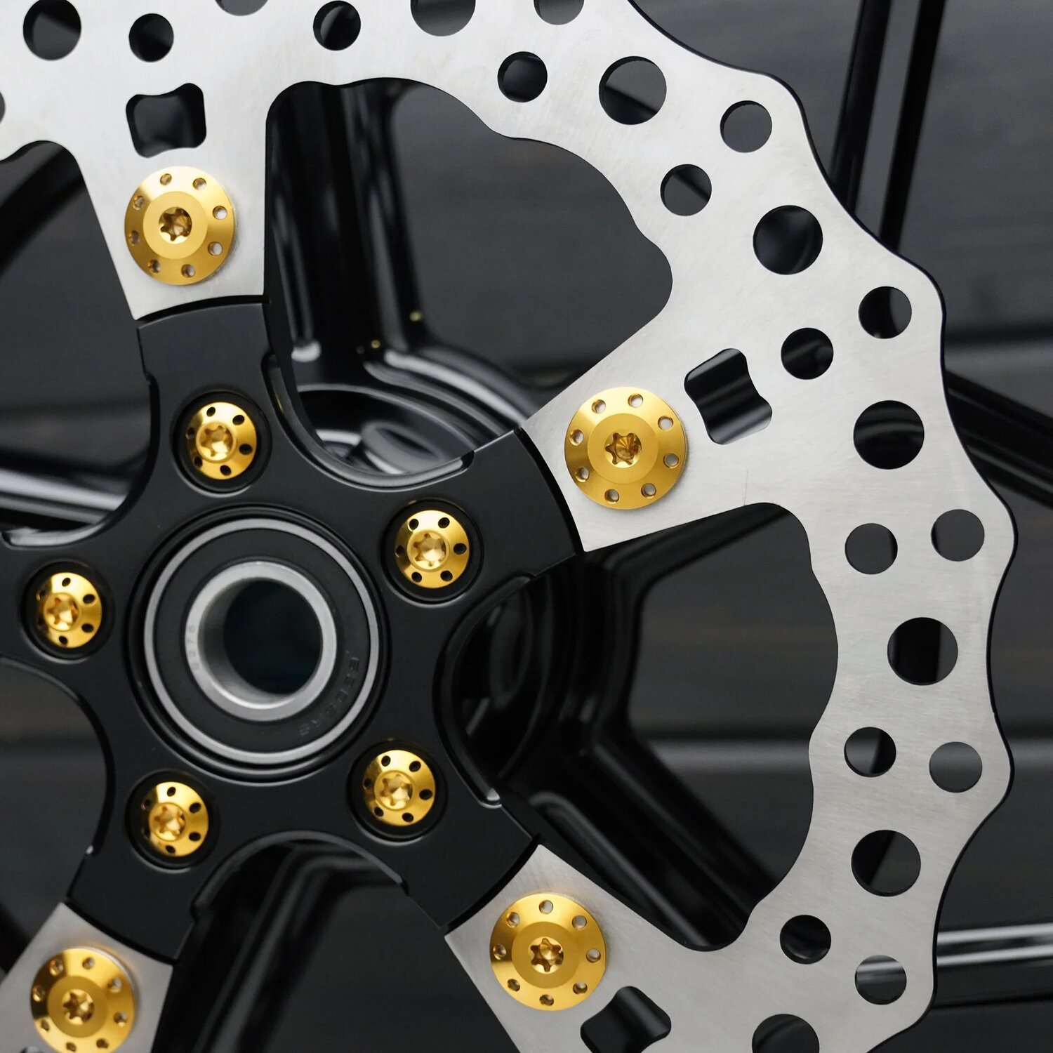 Arlen Ness, Titanium brake rotor bolt kit. Front, Gold