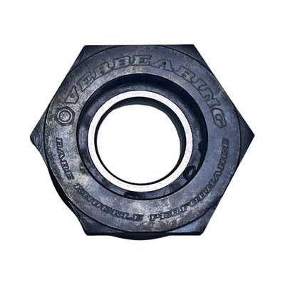 An inner primary bearing, that supports the transmission mainshaft, was added to the aluminum primary housing with the introduction of the 1965 Panhead. Before that the tin primary housing was used and there was no option to install any aftermarket bearing support to support the maindrive gear bushing, that is the cause of leaking mainshafts, worse than with the 1965-up transmissions. 
The Overbearing 2.0 is actually a hardened replacement for the stock mainshaft lock nut (35211-36), with a precision ground roller bearing inside. When installed the Overbearing 2.0 keeps your mainshaft and main drive gear concentric, eliminating maindrive gear bushing wear which drastically reduces, if not altogether prevents mainshaft leaks. This narrower 2.0 version is now fully compatible with all regular stock and aftermarket clutch hubs. 