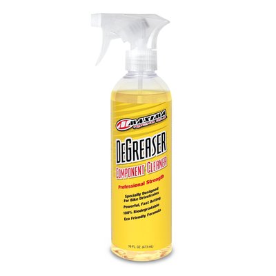 473cc spray bottle.
For use as a motorcycle drivetrain degreaser. Safe for incidental contact with other components. Can be used as an all-purpose bike wash when diluted 10:1 with water. This is a heavy-duty, non-flammable degreaser specifically designed to remove old chain lube, dirt, mud, sand and other contaminants from drivetrains. Unique and proprietary formulation thoroughly cleans all bike drivetrains without harming rubber O-rings or metal surfaces.
- A great all-purpose wash when diluted 10:1 with water.
- Specially designed for bike drivetrains
- Professional strength formulation
- Fast acting
- Safe on O-rings and metal surfaces
- 100% biodegradable, eco friendly
- Contains no VOCs, harmful acids, CFC’s or solvents
- Non-flammable
- Non toxic