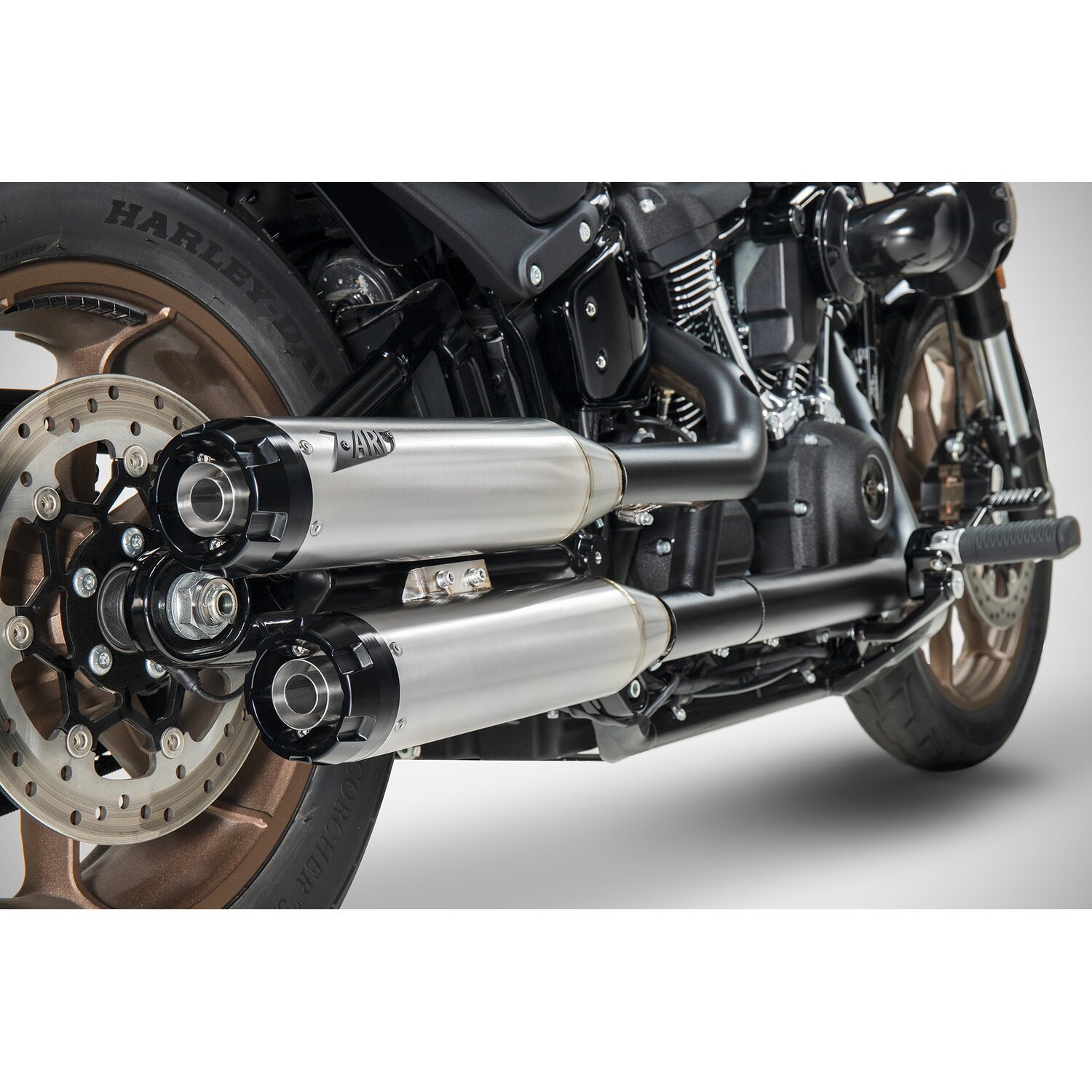 Zard, 'Overlapped' 2-2 slip-on mufflers. Plain, Raw